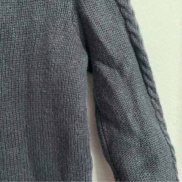 LOFT Charcoal gray cable knit oversized sweater, size XS - Picture 4 of 7
